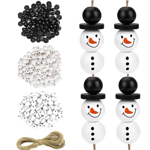 Homefantasy 200 Natürliche Holzperlen für 50 Sets Schneemänner,20mm Weihnachten Schneemann-Holzperlen mit 5m Hanfseil,Deko Weihnachten Holzperlen für DIY-Basteleien Winter Weihnachten Halloween Homefantasy 200 Natürliche Holzperlen für 50 Sets Schneemänner,20mm Weihnachten Schneemann-Holzperlen mit 5m Hanfseil,Deko Weihnachten Holzperlen für DIY-Basteleien Winter Weihnachten Halloween von NABIC