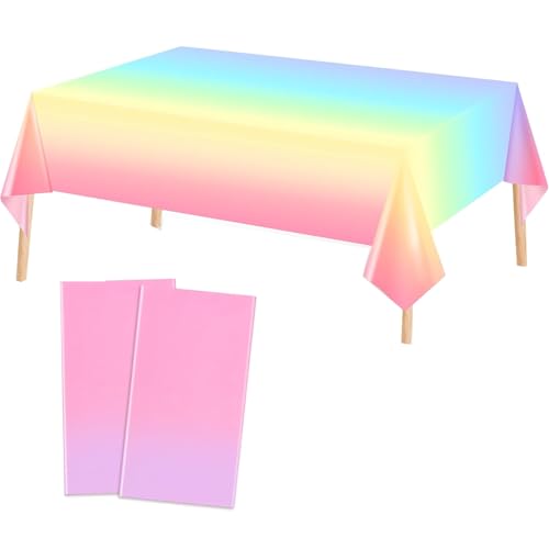 NACGUO 2 Pack Pastel Rainbow Tablecloths Disposable Plastic Tablecloth Rainbow Party Decoration Birthday Party Supply Pastel Table Cover for Birthday Wedding Shower Party 108 x 54 Inch NACGUO 2 Pack Pastel Rainbow Tablecloths Disposable Plastic Tablecloth Rainbow Party Decoration Birthday Party Supply Pastel Table Cover for Birthday Wedding Shower Party 108 x 54 Inch von NACGUO