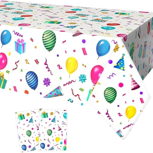 NACGUO 2 Pack Plastic Birthday Tablecloth, 54 x 108 Inch Disposable PE Happy Birthday Party Tablecloth Waterproof Rectangle Birthday Party Table Cover for Birthday Party Decorations NACGUO 2 Pack Plastic Birthday Tablecloth, 54 x 108 Inch Disposable PE Happy Birthday Party Tablecloth Waterproof Rectangle Birthday Party Table Cover for Birthday Party Decorations von NACGUO