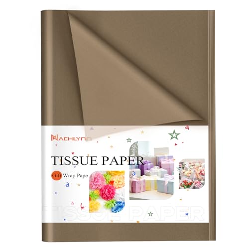 NACHLYNN 100 Blatt Braun Tissue Paper Bulk 14 x 20 Zoll Geschenkpapier Kunst Seidenpapier Basteln Kraftpapier für Geburtstag DIY Festival Feiertage Basteln Geschenke Dekor von NACHLYNN