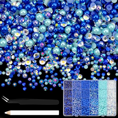 NACHLYNN 10000 Stück Strasssteinen Und Perlen Blau 3-8mm Bastelperlen Harz Rhinestones Set Kommt mit Schmuckstift und Pinzette Geeignet für Nagelkunst Kleidung Handgefertigte DIY Dekoration NACHLYNN 10000 Stück Strasssteinen Und Perlen Blau 3-8mm Bastelperlen Harz Rhinestones Set Kommt mit Schmuckstift und Pinzette Geeignet für Nagelkunst Kleidung Handgefertigte DIY Dekoration von NACHLYNN