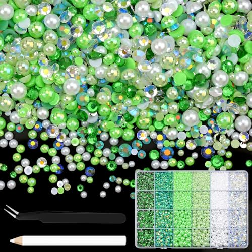 NACHLYNN 10000 Stück Strasssteinen Und Perlen Grün 3-8mm Bastelperlen Harz Rhinestones Set Kommt mit Schmuckstift und Pinzette Geeignet für Nagelkunst Kleidung Handgefertigte DIY Dekoration NACHLYNN 10000 Stück Strasssteinen Und Perlen Grün 3-8mm Bastelperlen Harz Rhinestones Set Kommt mit Schmuckstift und Pinzette Geeignet für Nagelkunst Kleidung Handgefertigte DIY Dekoration von NACHLYNN