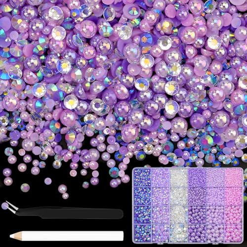 NACHLYNN 10000 Stück Strasssteinen Und Perlen Lila 3-8mm Bastelperlen Harz Rhinestones Set Kommt mit Schmuckstift und Pinzette Geeignet für Nagelkunst Kleidung Handgefertigte DIY Dekoration NACHLYNN 10000 Stück Strasssteinen Und Perlen Lila 3-8mm Bastelperlen Harz Rhinestones Set Kommt mit Schmuckstift und Pinzette Geeignet für Nagelkunst Kleidung Handgefertigte DIY Dekoration von NACHLYNN
