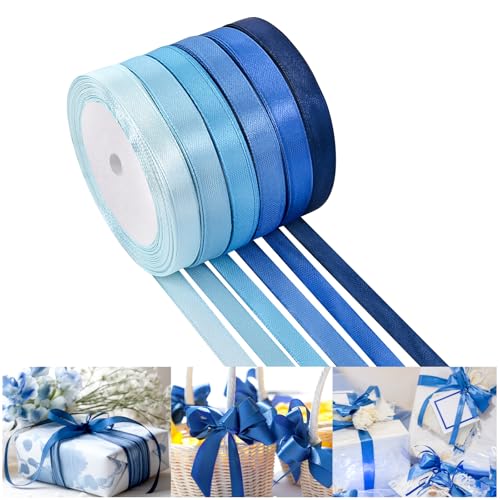 NACHLYNN 10mm x 22m Satinband Blau Schleifenband Geschenkband Bänder zum Basteln für Verpackungsband Urlaubsdekoration Hochzeitsstrauß DIY Dekoration NACHLYNN 10mm x 22m Satinband Blau Schleifenband Geschenkband Bänder zum Basteln für Verpackungsband Urlaubsdekoration Hochzeitsstrauß DIY Dekoration von NACHLYNN