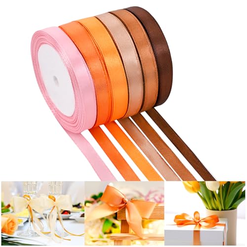 NACHLYNN 10mm x 22m Satinband Gelb Schleifenband Geschenkband Bänder zum Basteln für Verpackungsband Urlaubsdekoration Hochzeitsstrauß DIY Dekoration von NACHLYNN