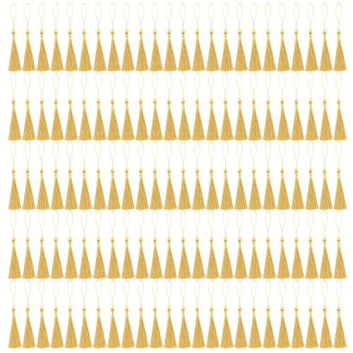 NACHLYNN 120 Stück Lesezeichen Quasten 13 cm/5 Zoll Mini Quasten Gold Handgefertigtes Quasten Für die Schmuckherstellung Schlüsselanhänger mit Schlaufen Kleiderdekoration DIY-Bastelzubehör NACHLYNN 120 Stück Lesezeichen Quasten 13 cm/5 Zoll Mini Quasten Gold Handgefertigtes Quasten Für die Schmuckherstellung Schlüsselanhänger mit Schlaufen Kleiderdekoration DIY-Bastelzubehör von NACHLYNN