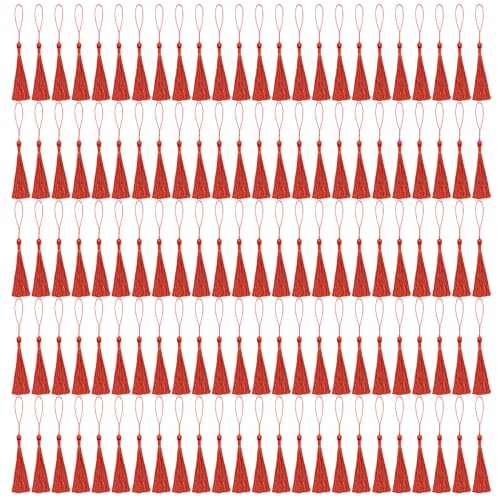 NACHLYNN 120 Stück Lesezeichen Quasten 13 cm/5 Zoll Mini Quasten Rot Handgefertigtes Quasten Für die Schmuckherstellung Schlüsselanhänger mit Schlaufen Kleiderdekoration DIY-Bastelzubehör NACHLYNN 120 Stück Lesezeichen Quasten 13 cm/5 Zoll Mini Quasten Rot Handgefertigtes Quasten Für die Schmuckherstellung Schlüsselanhänger mit Schlaufen Kleiderdekoration DIY-Bastelzubehör von NACHLYNN