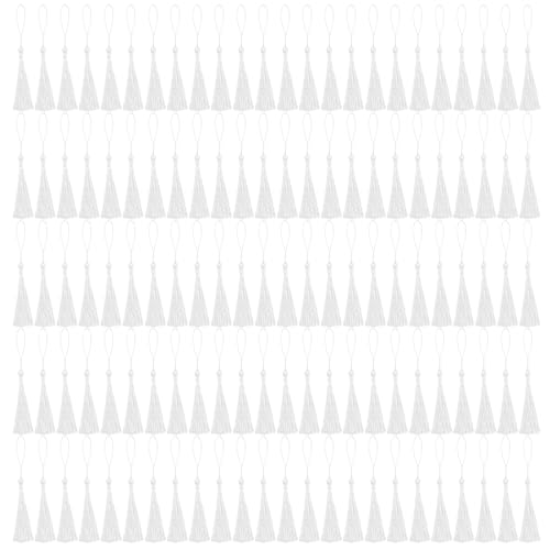 NACHLYNN 120 Stück Lesezeichen Quasten 13 cm/5 Zoll Mini Quasten Weiß Handgefertigtes Quasten Für die Schmuckherstellung Schlüsselanhänger mit Schlaufen Kleiderdekoration DIY-Bastelzubehör NACHLYNN 120 Stück Lesezeichen Quasten 13 cm/5 Zoll Mini Quasten Weiß Handgefertigtes Quasten Für die Schmuckherstellung Schlüsselanhänger mit Schlaufen Kleiderdekoration DIY-Bastelzubehör von NACHLYNN