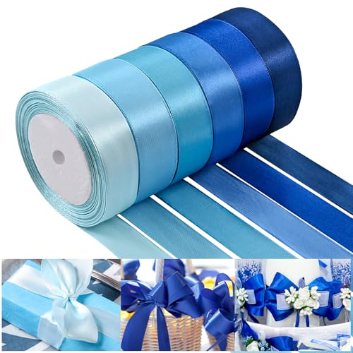 NACHLYNN 25mm x 22m Satinband Blau Schleifenband Geschenkband Bänder zum Basteln für Verpackungsband Urlaubsdekoration Hochzeitsstrauß DIY Dekoration NACHLYNN 25mm x 22m Satinband Blau Schleifenband Geschenkband Bänder zum Basteln für Verpackungsband Urlaubsdekoration Hochzeitsstrauß DIY Dekoration von NACHLYNN
