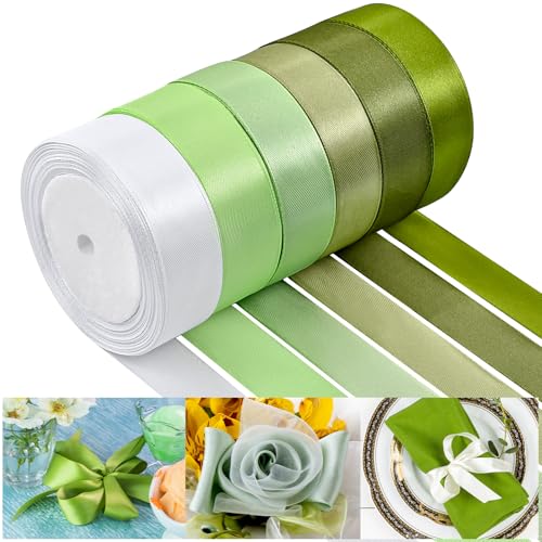 NACHLYNN 25mm x 22m Satinband Grün Schleifenband Geschenkband Bänder zum Basteln für Verpackungsband Valentinstag Dekoration Hochzeitsstrauß DIY Dekoration NACHLYNN 25mm x 22m Satinband Grün Schleifenband Geschenkband Bänder zum Basteln für Verpackungsband Valentinstag Dekoration Hochzeitsstrauß DIY Dekoration von NACHLYNN