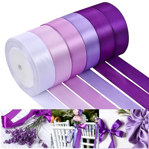 NACHLYNN 25mm x 22m Satinband Lila Schleifenband Geschenkband Bänder zum Basteln für Verpackungsband Urlaubsdekoration Hochzeitsstrauß DIY Dekoration NACHLYNN 25mm x 22m Satinband Lila Schleifenband Geschenkband Bänder zum Basteln für Verpackungsband Urlaubsdekoration Hochzeitsstrauß DIY Dekoration von NACHLYNN
