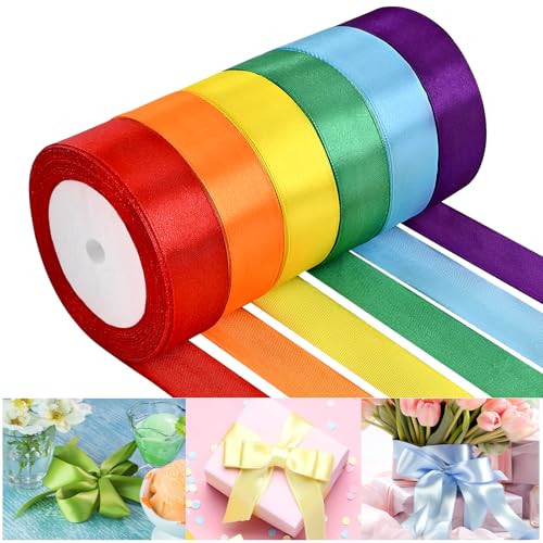 NACHLYNN 25mm x 22m Satinband Regenbogen Schleifenband Geschenkband Bänder zum Basteln für Verpackungsband Urlaubsdekoration Hochzeitsstrauß DIY Dekoration NACHLYNN 25mm x 22m Satinband Regenbogen Schleifenband Geschenkband Bänder zum Basteln für Verpackungsband Urlaubsdekoration Hochzeitsstrauß DIY Dekoration von NACHLYNN