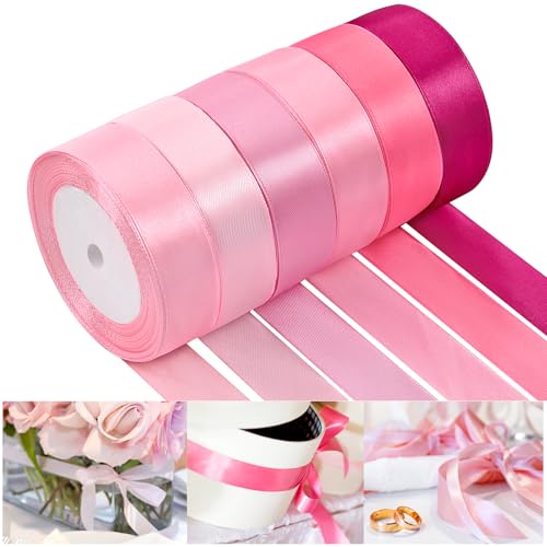 NACHLYNN 25mm x 22m Satinband Rosa Schleifenband Geschenkband Bänder zum Basteln für Valentinstag Dekoration Weihnachtsgeschenke Hochzeitsstrauß DIY Dekoration NACHLYNN 25mm x 22m Satinband Rosa Schleifenband Geschenkband Bänder zum Basteln für Valentinstag Dekoration Weihnachtsgeschenke Hochzeitsstrauß DIY Dekoration von NACHLYNN