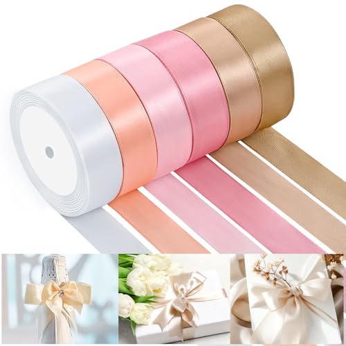 NACHLYNN 25mm x 22m Satinband Roségold Schleifenband Geschenkband Bänder zum Basteln für Verpackungsband Urlaubsdekoration Hochzeitsstrauß DIY Dekoration NACHLYNN 25mm x 22m Satinband Roségold Schleifenband Geschenkband Bänder zum Basteln für Verpackungsband Urlaubsdekoration Hochzeitsstrauß DIY Dekoration von NACHLYNN