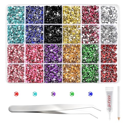 NACHLYNN 35700 Stück Strass Set aus Kunstharz 12 Farben Flache Rückseite Runde Jelly Strasssteine Mit Pinzetten Klebestift 2-6 mm Schillernde Nicht Hotfix Kristall Edelsteine NACHLYNN 35700 Stück Strass Set aus Kunstharz 12 Farben Flache Rückseite Runde Jelly Strasssteine Mit Pinzetten Klebestift 2-6 mm Schillernde Nicht Hotfix Kristall Edelsteine von NACHLYNN