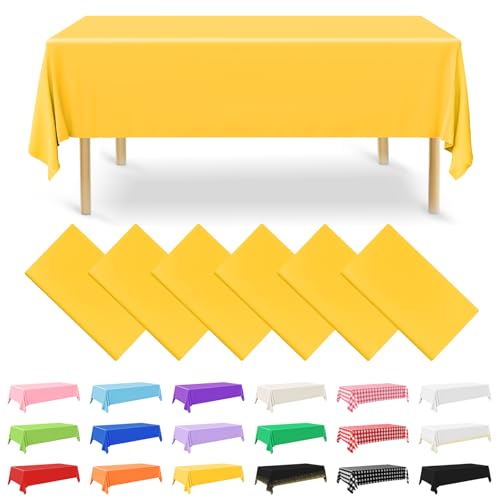 NACHLYNN 6 Stück Einweg Tischdecke 137 x 274 cm Gelb Rechteckige Tischabdeckung Wasserdicht Gartentischdecke für Festivals Party Hochzeiten Brautpartys Geburtstag Dekorationen NACHLYNN 6 Stück Einweg Tischdecke 137 x 274 cm Gelb Rechteckige Tischabdeckung Wasserdicht Gartentischdecke für Festivals Party Hochzeiten Brautpartys Geburtstag Dekorationen von NACHLYNN
