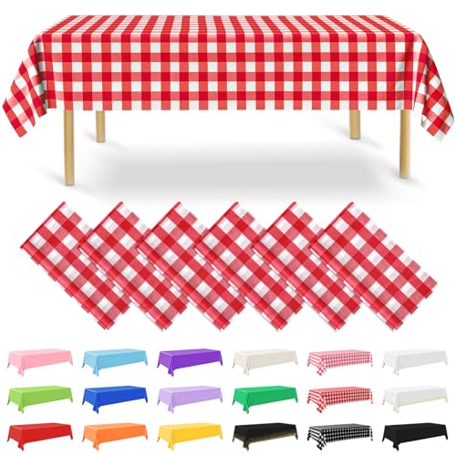NACHLYNN 6 Stück Einweg Tischdecke 137 x 274 cm Rot Weiß Kariert Rechteckige Tischabdeckung Wasserdicht Gartentischdecke für Festivals Party Hochzeiten Brautpartys Geburtstag Dekorationen NACHLYNN 6 Stück Einweg Tischdecke 137 x 274 cm Rot Weiß Kariert Rechteckige Tischabdeckung Wasserdicht Gartentischdecke für Festivals Party Hochzeiten Brautpartys Geburtstag Dekorationen von NACHLYNN