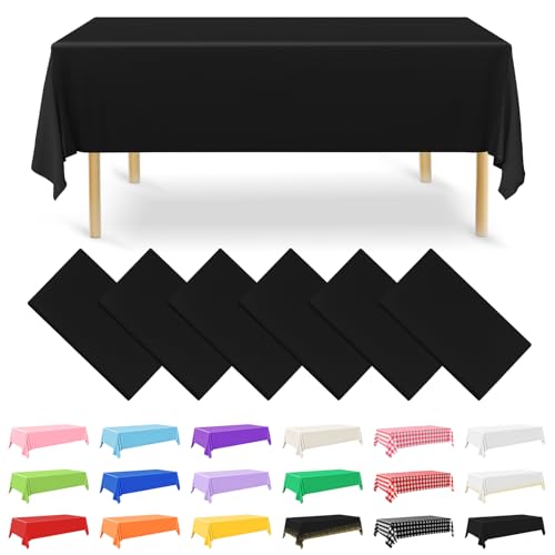 NACHLYNN 6 Stück Einweg Tischdecke 137 x 274 cm Schwarz Rechteckige Tischabdeckung Wasserdicht Gartentischdecke für Festivals Party Hochzeiten Brautpartys Geburtstag Dekorationen NACHLYNN 6 Stück Einweg Tischdecke 137 x 274 cm Schwarz Rechteckige Tischabdeckung Wasserdicht Gartentischdecke für Festivals Party Hochzeiten Brautpartys Geburtstag Dekorationen von NACHLYNN