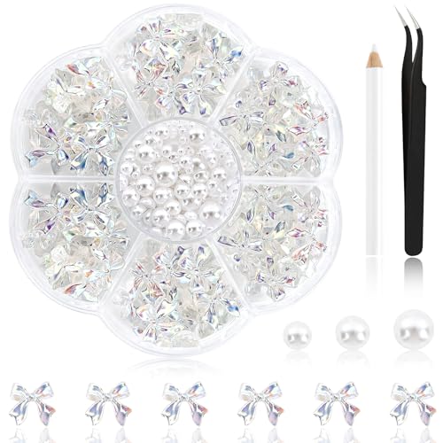 NACHLYNN 630 Stück Nagelanhänger mit Schleife Klar Weiß Schleife 3D Süße Nagelanhänger Flache Rückseite Weiße Perlen mit Flacher Schleifenknoten Nagelstecker Strasssteine für Nägel DIY Kunsthandwerk NACHLYNN 630 Stück Nagelanhänger mit Schleife Klar Weiß Schleife 3D Süße Nagelanhänger Flache Rückseite Weiße Perlen mit Flacher Schleifenknoten Nagelstecker Strasssteine für Nägel DIY Kunsthandwerk von NACHLYNN