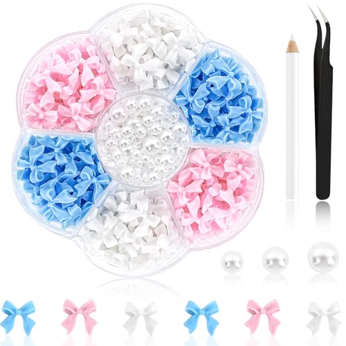 NACHLYNN 630 Stück Nagelanhänger mit Schleife Weiß Rosa Blau Schleife 3D Süße Nagelanhänger Flache Rückseite Flacher Schleifenknoten Nagelstecker Strasssteine für Nägel DIY Kunsthandwerk NACHLYNN 630 Stück Nagelanhänger mit Schleife Weiß Rosa Blau Schleife 3D Süße Nagelanhänger Flache Rückseite Flacher Schleifenknoten Nagelstecker Strasssteine für Nägel DIY Kunsthandwerk von NACHLYNN