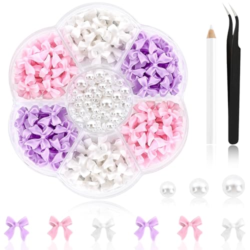 NACHLYNN 630 Stück Nagelanhänger mit Schleife Weiß Rosa LilaSchleife 3D Süße Nagelanhänger Flache Rückseite Flacher Schleifenknoten Nagelstecker Strasssteine für Nägel DIY Kunsthandwerk NACHLYNN 630 Stück Nagelanhänger mit Schleife Weiß Rosa LilaSchleife 3D Süße Nagelanhänger Flache Rückseite Flacher Schleifenknoten Nagelstecker Strasssteine für Nägel DIY Kunsthandwerk von NACHLYNN