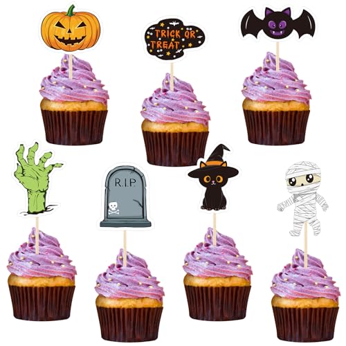 NACHLYNN 70 Stück Halloween Cupcake-Topper Spooky Geisterhaus-Nachtparty Obstkuchen-Dekorationen Geschenke NACHLYNN 70 Stück Halloween Cupcake-Topper Spooky Geisterhaus-Nachtparty Obstkuchen-Dekorationen Geschenke von NACHLYNN