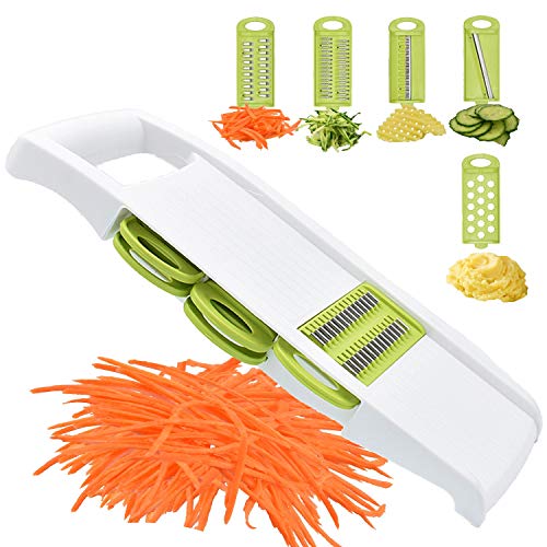 NACOLUS 5 in 1 Mandoline Multi Blade Kartoffel Gemüse Cutter Julienne Shredder Green Vegetable Slicer von NACOLUS