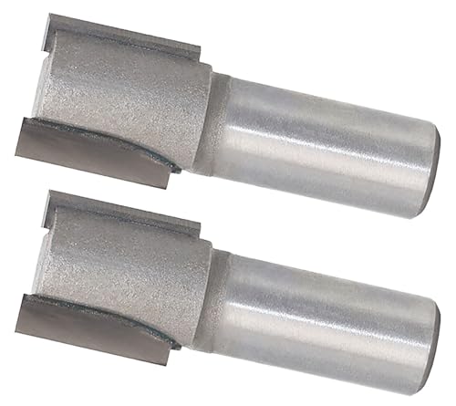 NACX 1,9 cm Schnittdurchmesser, 1,27 cm Schaft, Doppelrille, gerader Fräser, Hartmetall-Holzfräser, Holzbearbeitungswerkzeuge, 2 Stück von NACX