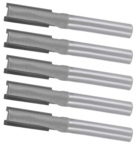 NACX 5/16 Zoll Schnittdurchmesser, 1/4-Zoll-Schaft, Doppelrillen-gerader Fräser, Hartmetall-Holzfräser, Holzbearbeitungswerkzeuge, 5 Stück von NACX