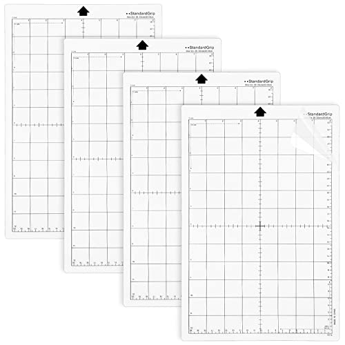 Schneidematte für Silhouette Portrait, 4 Stück 8x12 Zoll Klebstoff Klebrig Kompatibel mit Silhouette Cameo Cricut Explore Plotter, Transparent Vinyl von NAEBRO