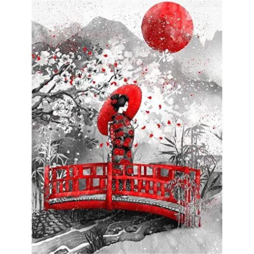 NAEGV Malen nach Zahlen, rote Landschaft für Erwachsene, japanische Geisha-Kunst, Zeichnung auf Leinwand, Geschenk, DIY-Stadtlandschaften nach Zahlen, Kits, Dekoration für Zuhause 50x60CM NAEGV Malen nach Zahlen, rote Landschaft für Erwachsene, japanische Geisha-Kunst, Zeichnung auf Leinwand, Geschenk, DIY-Stadtlandschaften nach Zahlen, Kits, Dekoration für Zuhause 50x60CM von NAEGV