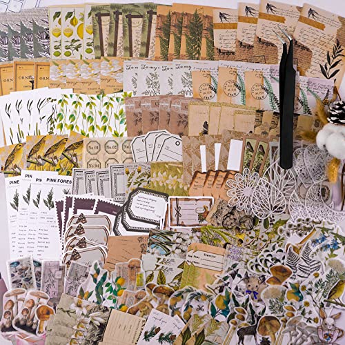 260 Stück Vintage Scrapbooking Sticker Zubehör Ästhetische Scrapbook Aufkleber Papier für Journaling Junk Journal Art Craft Ästhetische Cottagecore Collage Bilderrahmen von NAESM