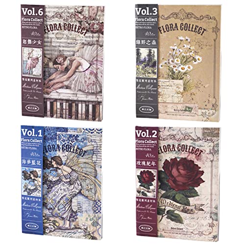 NAESM 160 Stück Vintage Scrapbook Papier, Vintage Journaling Supplies Scrapbooking Material, DIY Deko Papier zum Schreiben Tagebuch Verzierung Zubehör Bastelpapier Tagebücher Planer von NAESM