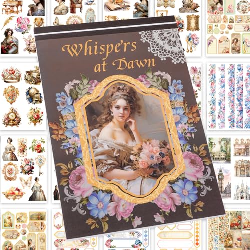 NAESM 20 Blatt Journal Scrapbook Sticker Buch, Dual Material Vintage Aufkleber für Scrapbook Dekorieren PET Ästhetische Aufkleber, DIY-Handwerk NAESM 20 Blatt Journal Scrapbook Sticker Buch, Dual Material Vintage Aufkleber für Scrapbook Dekorieren PET Ästhetische Aufkleber, DIY-Handwerk von NAESM