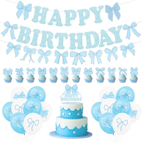 NAESM Blaue Schleife Geburtstag Party Dekorationen, Schleife Geburtstag Dekorationen, Inklusive Blau Schleife Ballons Banner Girlande Kuchen Topper und Satinband Schleifen für Bogen Thema Party Dekor NAESM Blaue Schleife Geburtstag Party Dekorationen, Schleife Geburtstag Dekorationen, Inklusive Blau Schleife Ballons Banner Girlande Kuchen Topper und Satinband Schleifen für Bogen Thema Party Dekor von NAESM