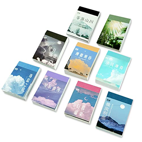 Washi Stickers Aufkleber Set(9set,450 Stück) für Journaling, Scrapbooking Tagebuch Planer Album Tagebuch, Notizbuch, Kartenherstellung Laptop Journaling DIY Kunst und Handwerk (9pack Himmelsinsel) von NAESM