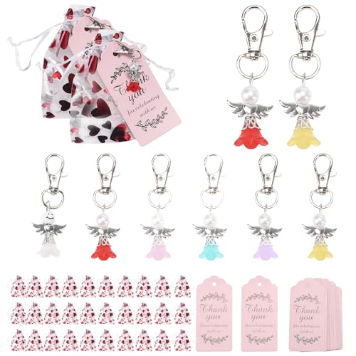 NAHUAA 30 Stück Schutzengel Anhänger Schlüsselanhänger Set mit Organzasäckchen Geschenkanhänger Gastgeschenke Hochzeit Kommunion Taufe, Engel Abschiedsgeschenk Kollegen NAHUAA 30 Stück Schutzengel Anhänger Schlüsselanhänger Set mit Organzasäckchen Geschenkanhänger Gastgeschenke Hochzeit Kommunion Taufe, Engel Abschiedsgeschenk Kollegen von NAHUAA
