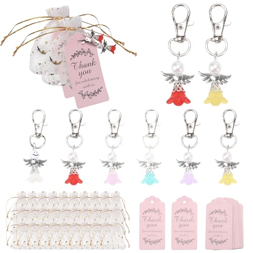 NAHUAA 30 Stück Schutzengel Anhänger Schlüsselanhänger Set mit Organzasäckchen Geschenkanhänger Gastgeschenke Hochzeit Kommunion Taufe, Engel Abschiedsgeschenk Kollegen NAHUAA 30 Stück Schutzengel Anhänger Schlüsselanhänger Set mit Organzasäckchen Geschenkanhänger Gastgeschenke Hochzeit Kommunion Taufe, Engel Abschiedsgeschenk Kollegen von NAHUAA