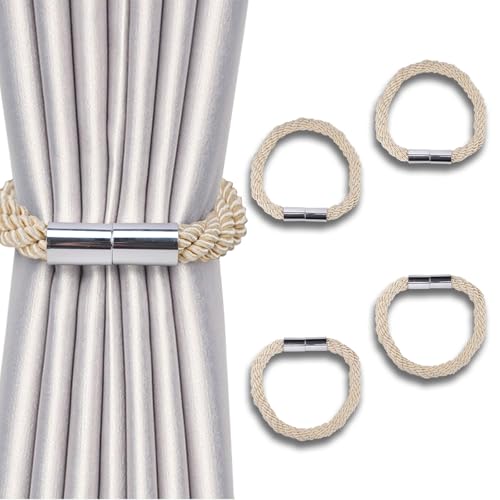 NAHUAA 4 Stück Raffhalter für Vorhänge Magnetisch Beige Raffhalter für Gardinen Halterung Gardinenhalter Raffhalter für Haus Büro Dekoration NAHUAA 4 Stück Raffhalter für Vorhänge Magnetisch Beige Raffhalter für Gardinen Halterung Gardinenhalter Raffhalter für Haus Büro Dekoration von NAHUAA