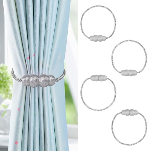 NAHUAA 4 Stück Vorhang Raffhalter Magnetisch Raffhalter für Vorhänge Magnetisch Grau Raffhalter für Gardinen Magnet 50 cm für Zuhause und Büro, Fenstervorhänge NAHUAA 4 Stück Vorhang Raffhalter Magnetisch Raffhalter für Vorhänge Magnetisch Grau Raffhalter für Gardinen Magnet 50 cm für Zuhause und Büro, Fenstervorhänge von NAHUAA