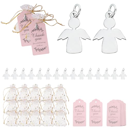 NAHUAA Gastgeschenke Hochzeit 15 Set Schutzengel Anhänger mit Organzasäckchen Geschenkanhänger Engel Schlüsselanhänger Kommunion Taufe, Engel Abschiedsgeschenk Kollegen NAHUAA Gastgeschenke Hochzeit 15 Set Schutzengel Anhänger mit Organzasäckchen Geschenkanhänger Engel Schlüsselanhänger Kommunion Taufe, Engel Abschiedsgeschenk Kollegen von NAHUAA
