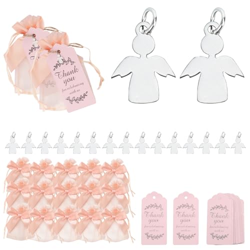 NAHUAA Gastgeschenke Hochzeit 15 Set Schutzengel Anhänger mit Organzasäckchen Geschenkanhänger Engel Schlüsselanhänger Kommunion Taufe, Engel Abschiedsgeschenk Kollegen NAHUAA Gastgeschenke Hochzeit 15 Set Schutzengel Anhänger mit Organzasäckchen Geschenkanhänger Engel Schlüsselanhänger Kommunion Taufe, Engel Abschiedsgeschenk Kollegen von NAHUAA