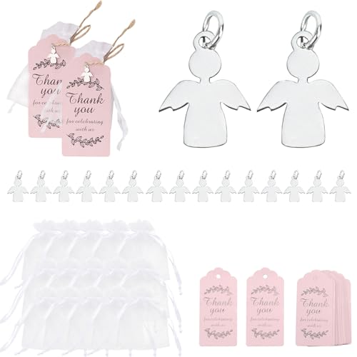 NAHUAA Gastgeschenke Hochzeit 15 Set Schutzengel Anhänger mit Organzasäckchen Geschenkanhänger Engel Schlüsselanhänger Kommunion Taufe, Engel Abschiedsgeschenk Kollegen NAHUAA Gastgeschenke Hochzeit 15 Set Schutzengel Anhänger mit Organzasäckchen Geschenkanhänger Engel Schlüsselanhänger Kommunion Taufe, Engel Abschiedsgeschenk Kollegen von NAHUAA