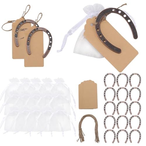 NAHUAA Schutzengel Anhänger Kleine Gastgeschenke mit Organzasäckchen Kraftpapier (15pcs Gold) von NAHUAA