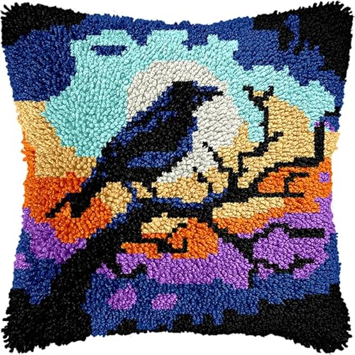 Knüpfteppich Zum Selber Knüpf-Sets Mit Kissen Knüpfen-Set,Kissenbezug-Set Für Erwachsene Und Kinder Latch Hook Kit Heimaccessoire Vogel 43X43Cm Knüpfteppich Zum Selber Knüpf-Sets Mit Kissen Knüpfen-Set,Kissenbezug-Set Für Erwachsene Und Kinder Latch Hook Kit Heimaccessoire Vogel 43X43Cm von NAHUIGOOD