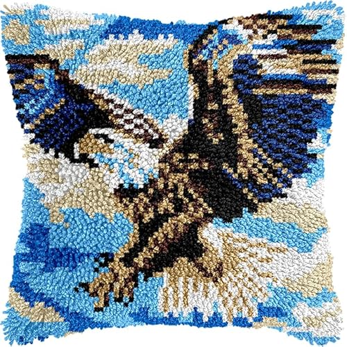 Latch Hook Cushion Kit, Panther Knüpfkissen Set Knotting And Weaving Set Knüpfpackungen Diy Kissen Knüpfset Knüpfen Embroidery Kit Hochfliegender Adler 43X43Cm Latch Hook Cushion Kit, Panther Knüpfkissen Set Knotting And Weaving Set Knüpfpackungen Diy Kissen Knüpfset Knüpfen Embroidery Kit Hochfliegender Adler 43X43Cm von NAHUIGOOD