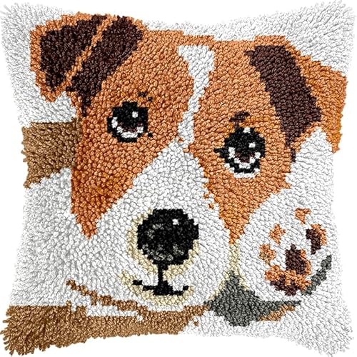 Latch Hook Cushion Kit, Panther Knüpfkissen Set Knotting And Weaving Set Knüpfpackungen Diy Kissen Knüpfset Knüpfen Embroidery Kit Tier Hund 43X43Cm Latch Hook Cushion Kit, Panther Knüpfkissen Set Knotting And Weaving Set Knüpfpackungen Diy Kissen Knüpfset Knüpfen Embroidery Kit Tier Hund 43X43Cm von NAHUIGOOD