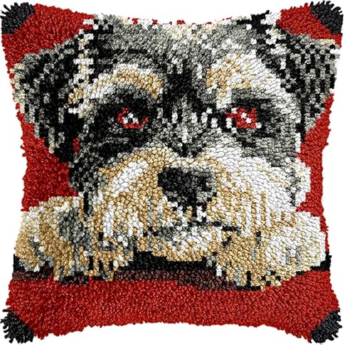 Latch Hook Cushion Kit, Panther Knüpfkissen Set Knotting And Weaving Set Knüpfpackungen Diy Kissen Knüpfset Knüpfen Embroidery Kit Tier Hund 43X43Cm Latch Hook Cushion Kit, Panther Knüpfkissen Set Knotting And Weaving Set Knüpfpackungen Diy Kissen Knüpfset Knüpfen Embroidery Kit Tier Hund 43X43Cm von NAHUIGOOD