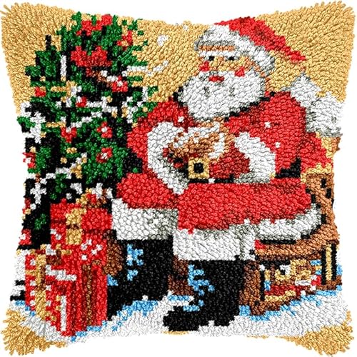 Latch Hook Cushion Kit, Panther Knüpfkissen Set Knotting And Weaving Set Knüpfpackungen Diy Kissen Knüpfset Knüpfen Embroidery Kit Weihnachtsmann 43X43Cm Latch Hook Cushion Kit, Panther Knüpfkissen Set Knotting And Weaving Set Knüpfpackungen Diy Kissen Knüpfset Knüpfen Embroidery Kit Weihnachtsmann 43X43Cm von NAHUIGOOD
