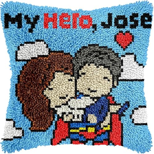 Latch Hook Kissen Kit, Tier Knüpfkissen Set Für Anfänger Erwachsene Oder Kinder Zum Selber Knüpfen,Diy Knüpfteppich Knüpfpackung, Knüpfhaken Set Anime-Porträt 43X43Cm Latch Hook Kissen Kit, Tier Knüpfkissen Set Für Anfänger Erwachsene Oder Kinder Zum Selber Knüpfen,Diy Knüpfteppich Knüpfpackung, Knüpfhaken Set Anime-Porträt 43X43Cm von NAHUIGOOD